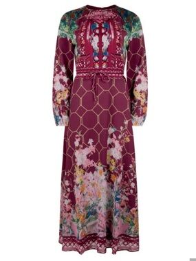 Gemma Albright Chiffon Printed Waisted Maxi Dress